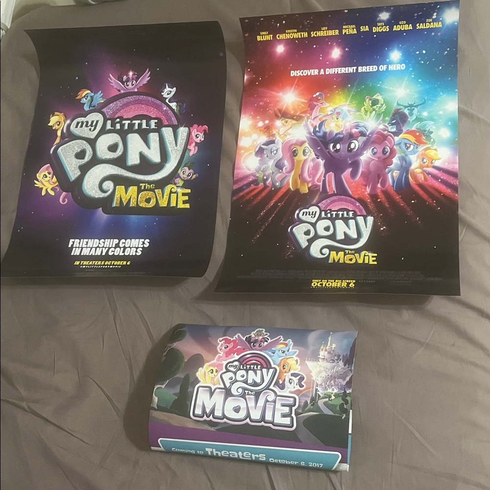 My Little Pony BOTH Movie Posters 2017 13.5x20 Hasbro Lions Gate Origin new - Picture 2 of 14
